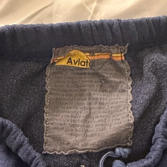 Aviator Nation Navy Track Pants with Pink Side Stripe - Picture 2 of 3